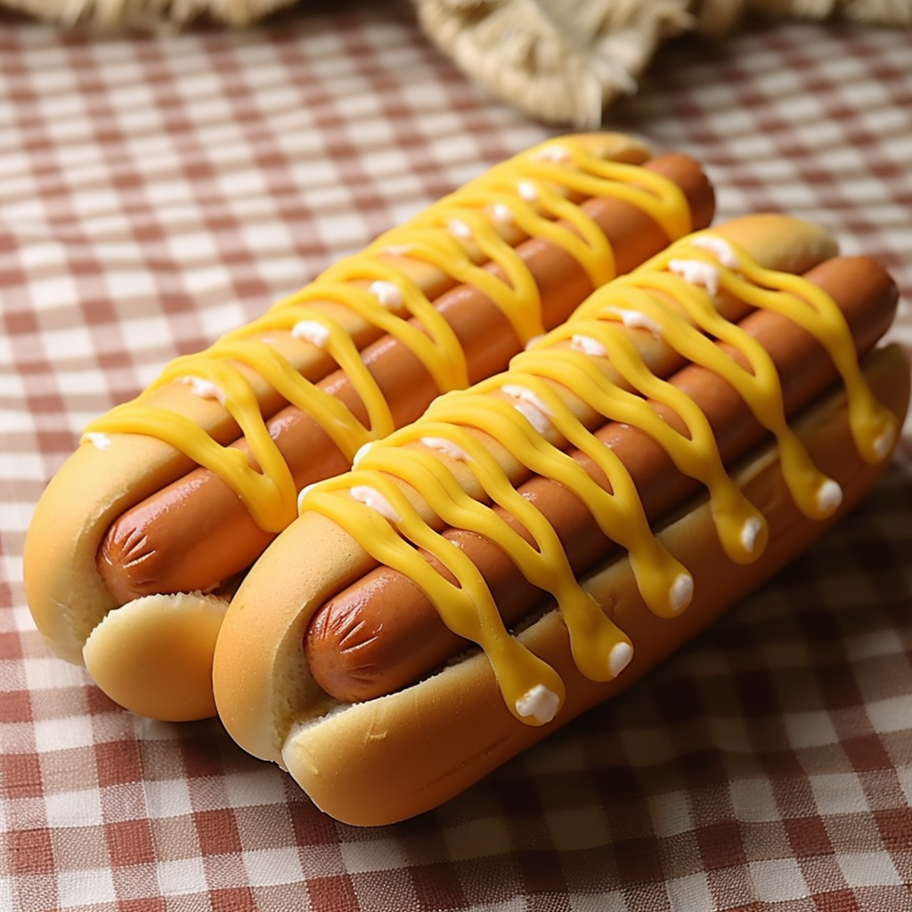 Hot dog buns with hinges