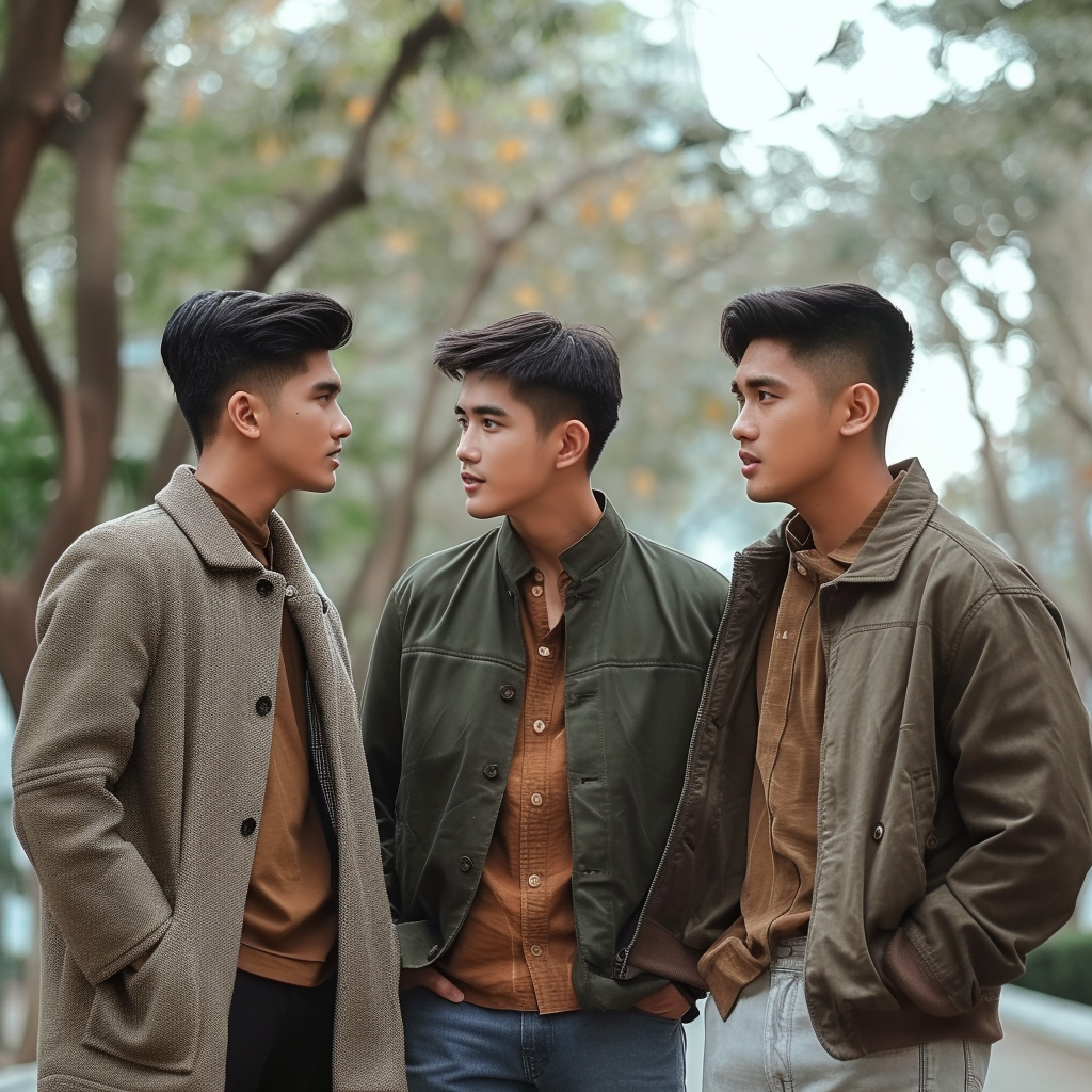 Handsome Chinese Filipino Men on a Park Date