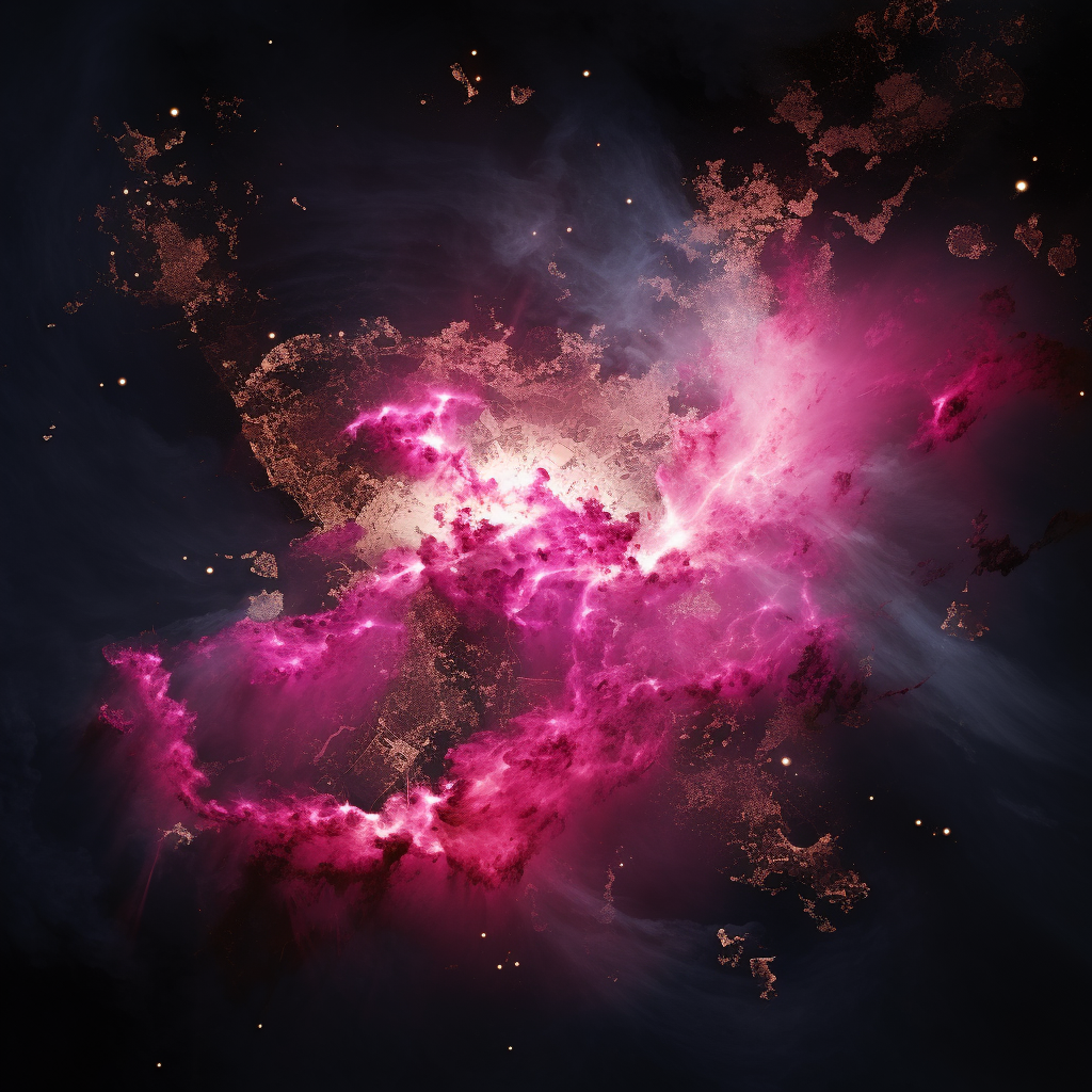 A hyper realistic hot pink map floating in space