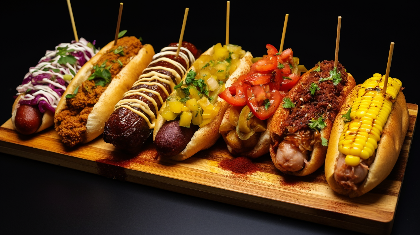 Variety of mouthwatering hot dog options