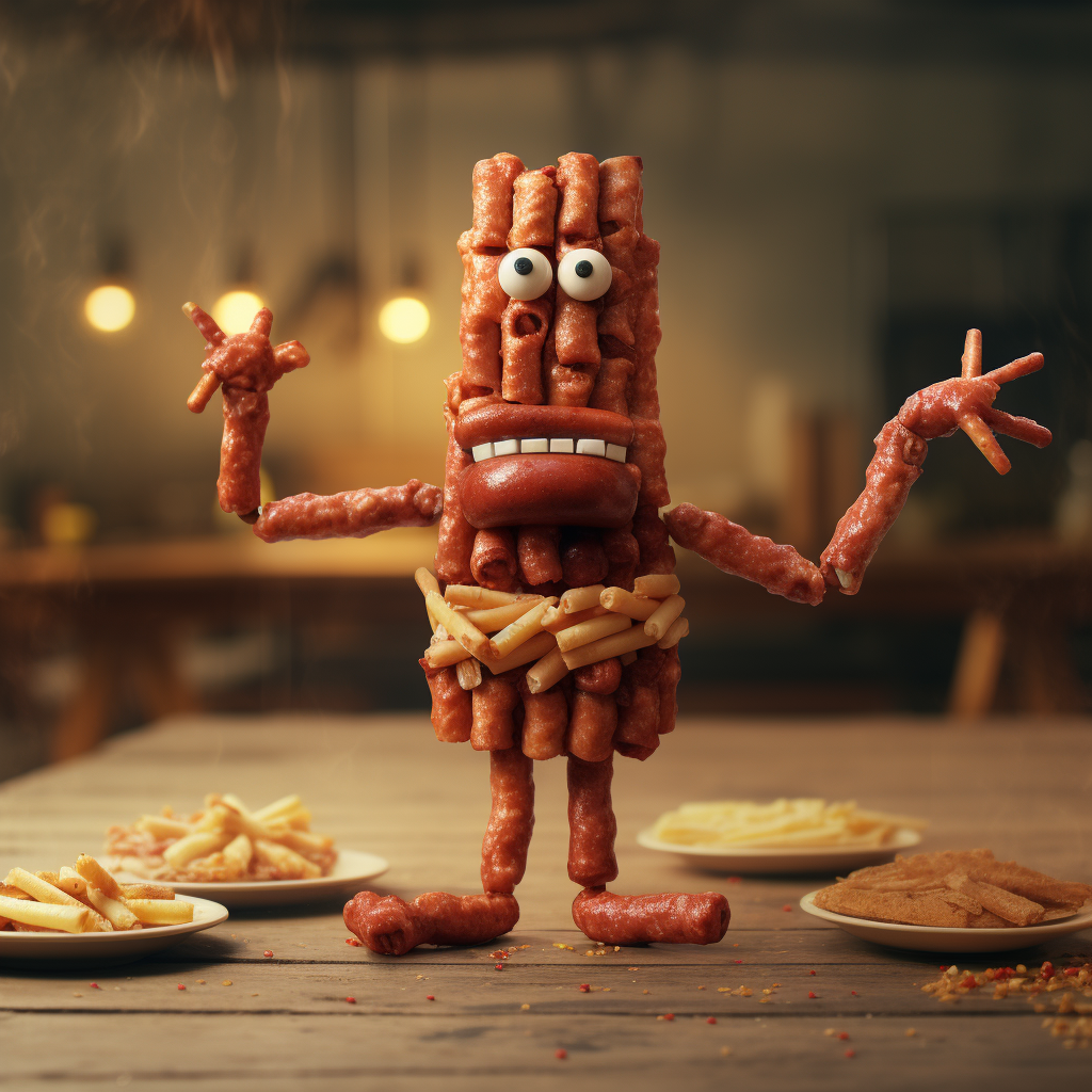 Cartoon hotdog person illustration