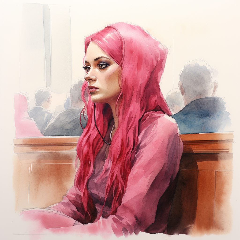 Woman sitting in court