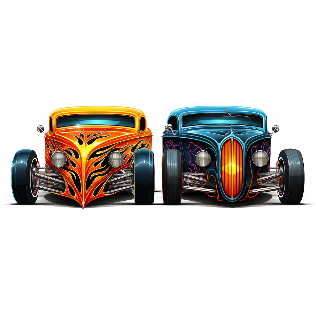 Hotrod pinstripe set on white background