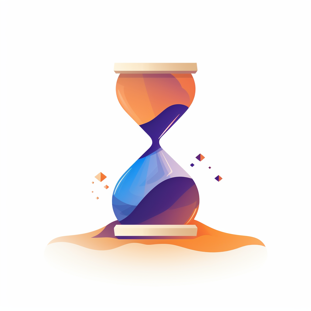 Minimalistic hourglass with tiny homes as sand