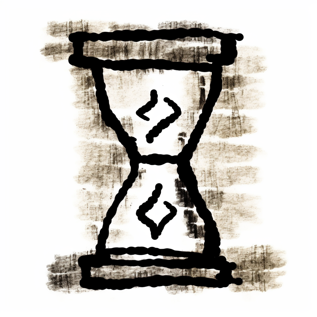 Hourglass Sketch on White Background