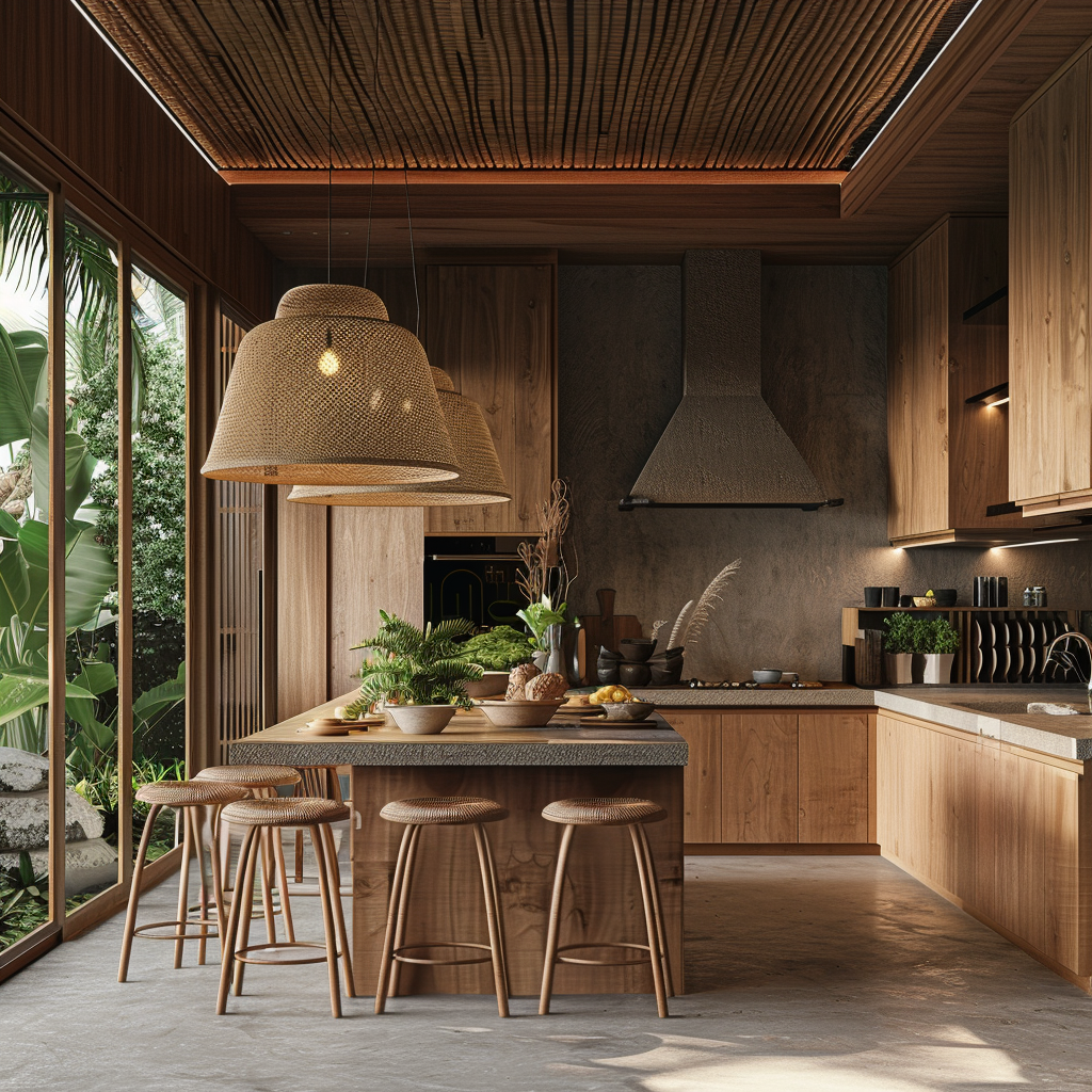 Luxury Bali Style Kitchen Interior