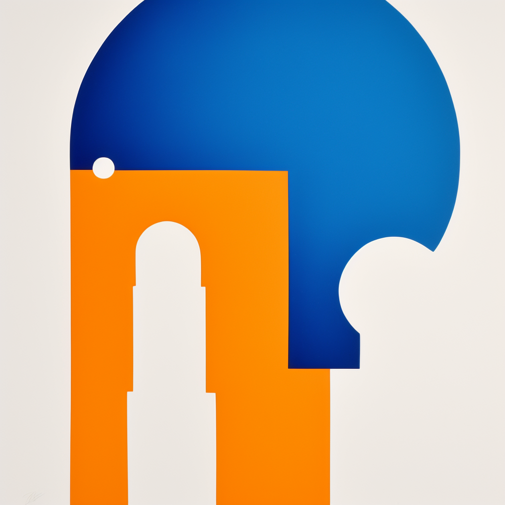 Minimalistic blue and orange house key