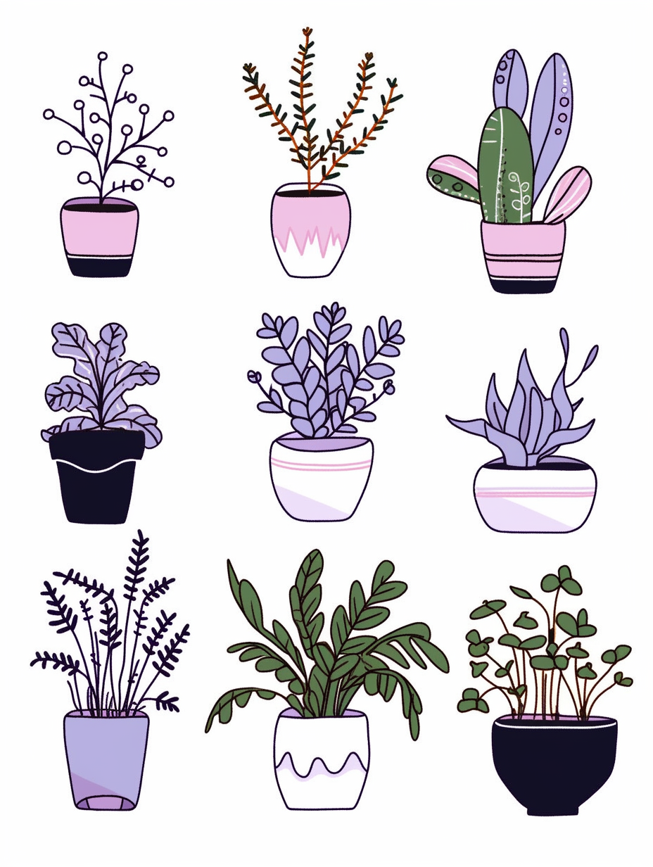 Minimalist House Plants Illustration