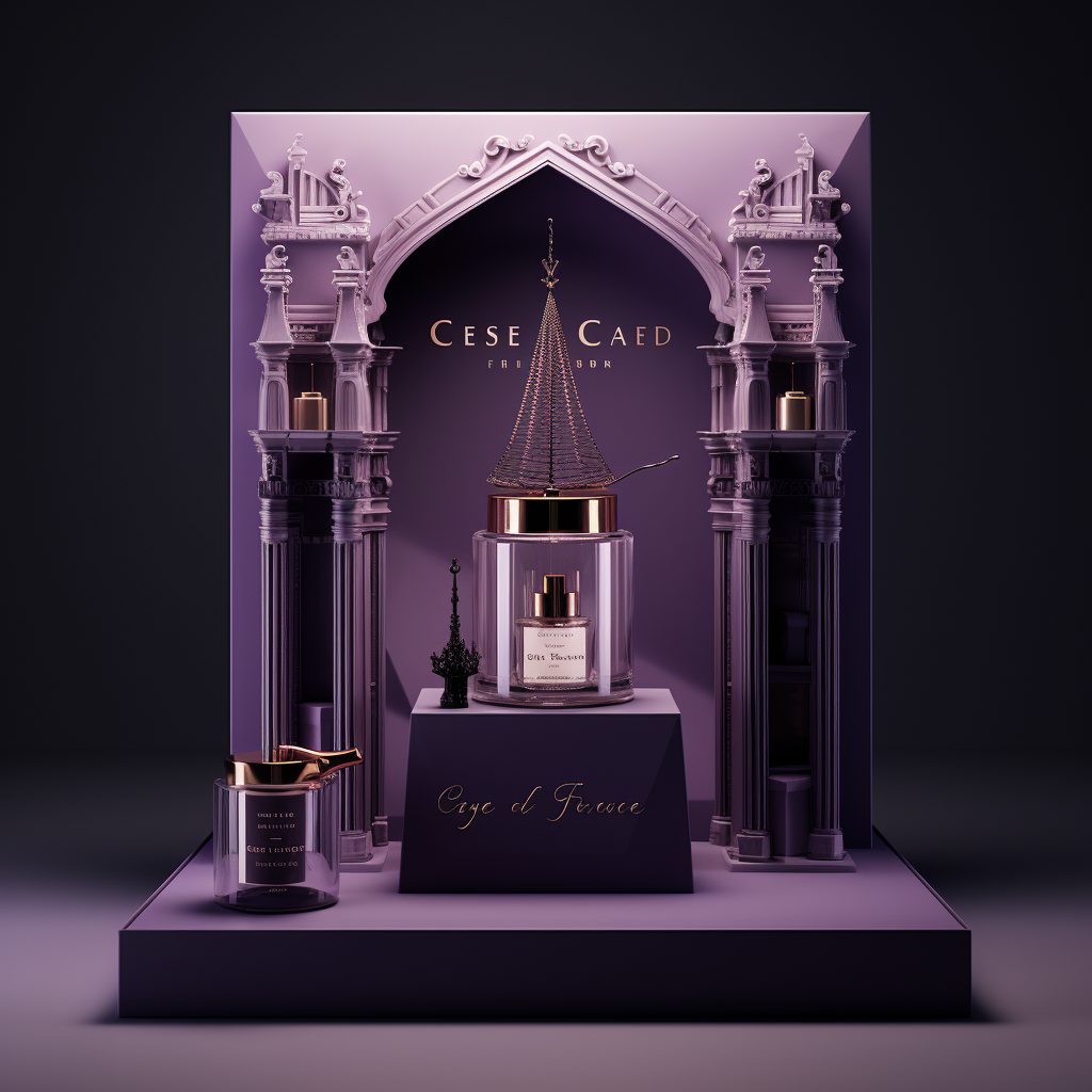 Realistic pop-up display for luxury perfume