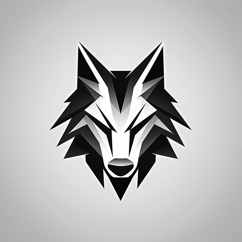 Minimalistic howling wolfs logo