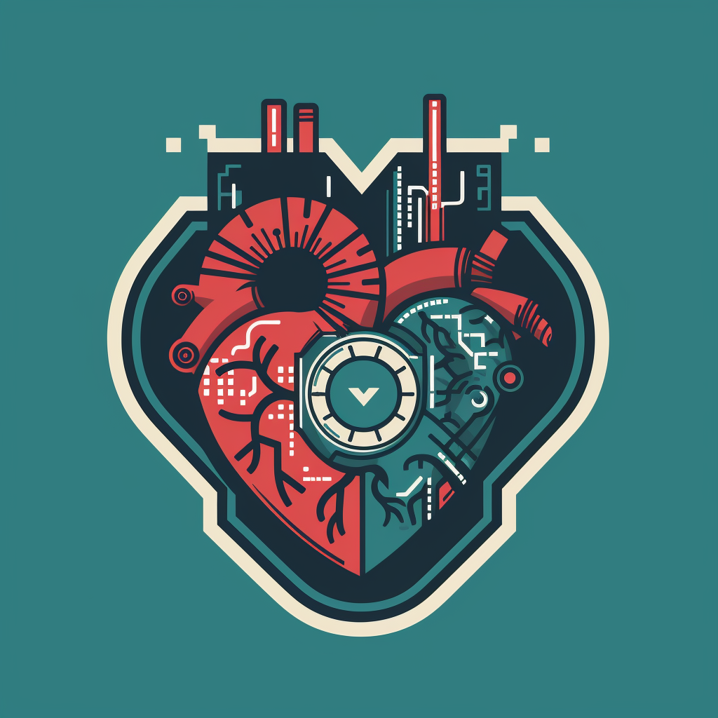 Anatomically correct heart with digital HR elements