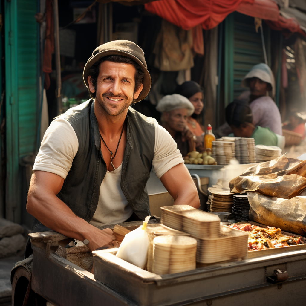 Hrithik Roshan selling Vada Pav in Mumbai