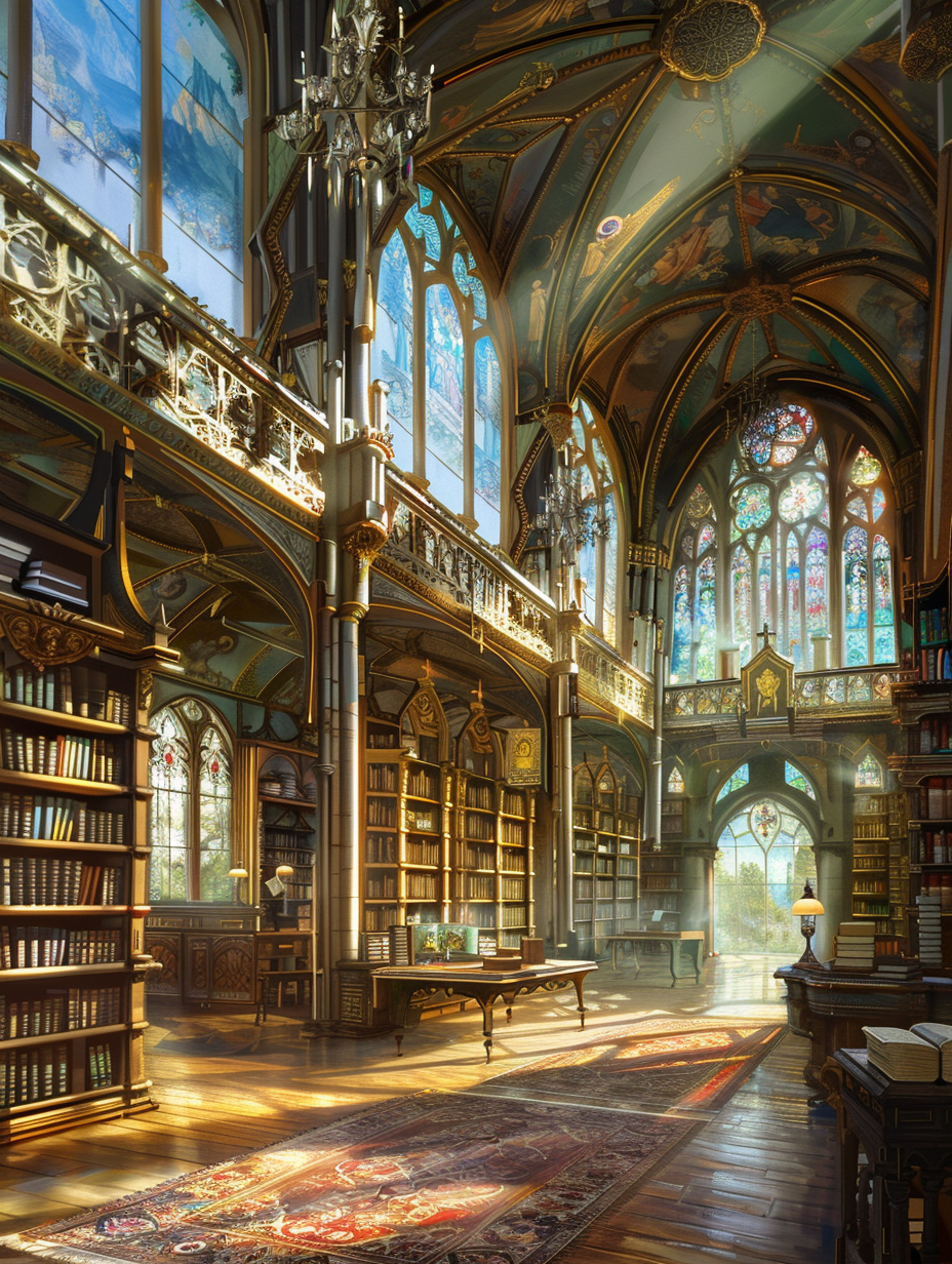 Huge Library in Fantasy World