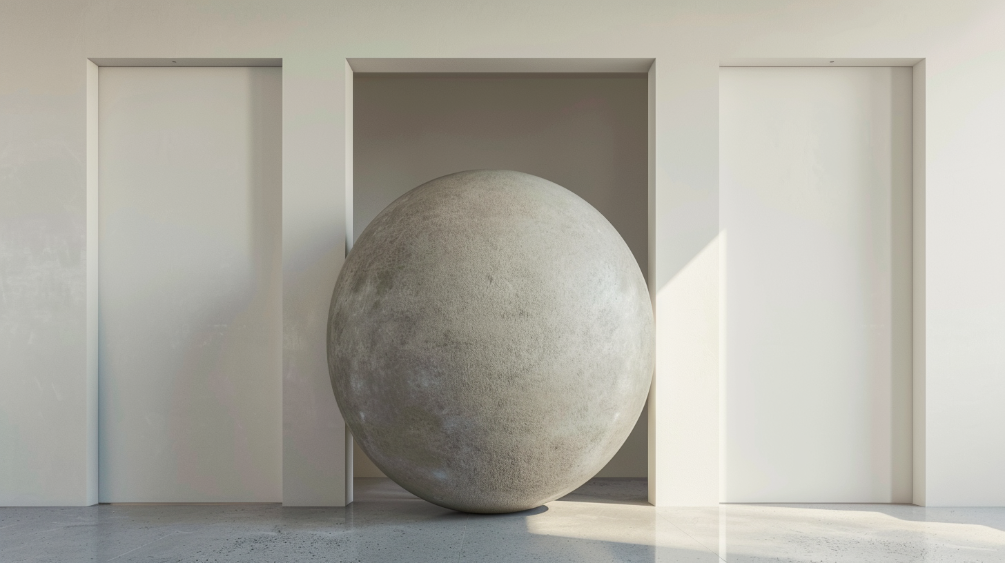 Large Sphere Entrapped in Door