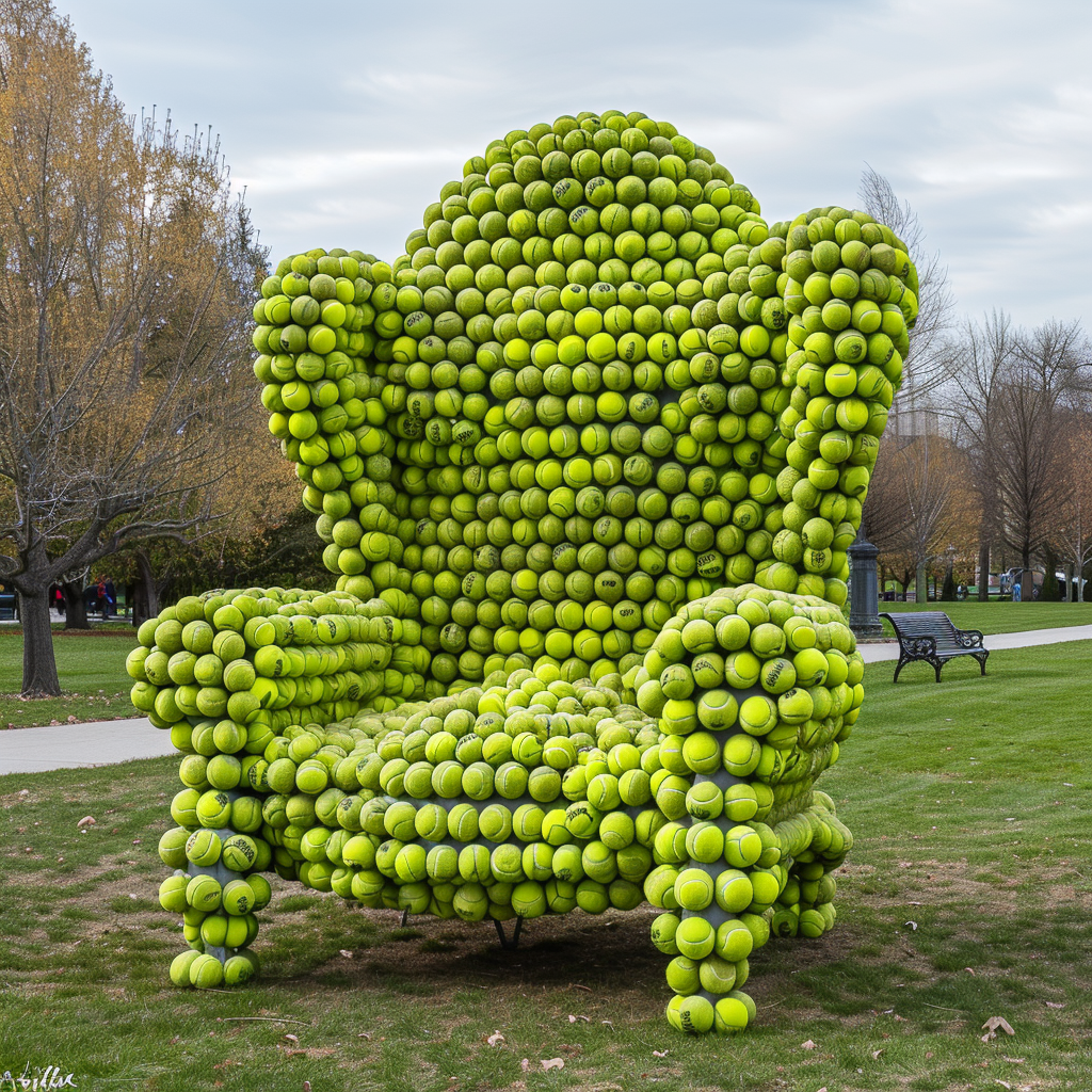 Giant tennis ball chair