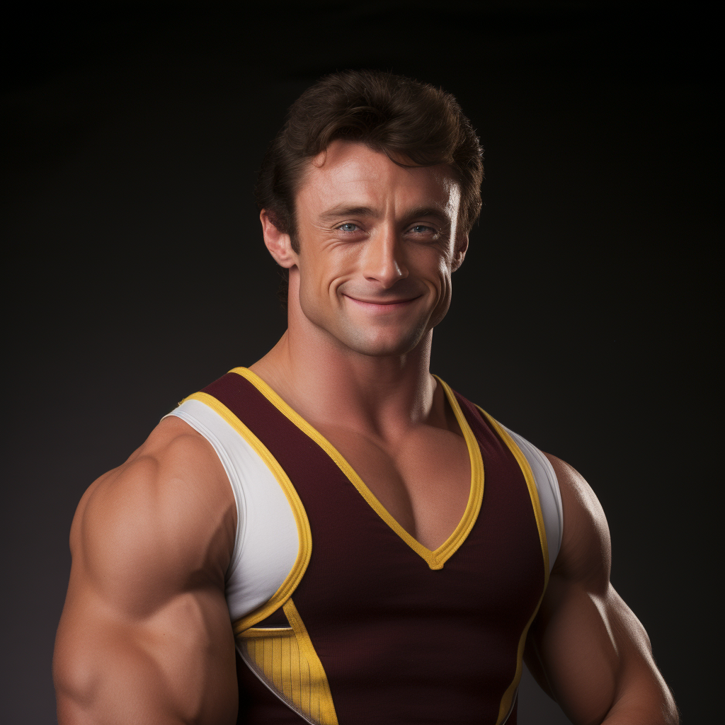 Hugh Jackman wrestling in college