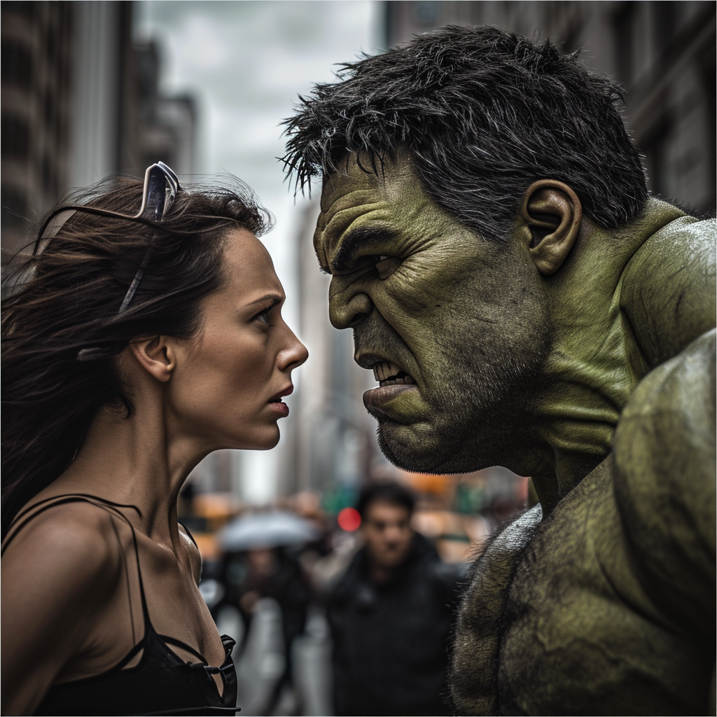 Hulk and Angelina Jolie in New York