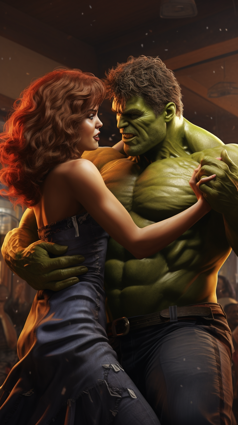 Hulk dancing with Black Widow