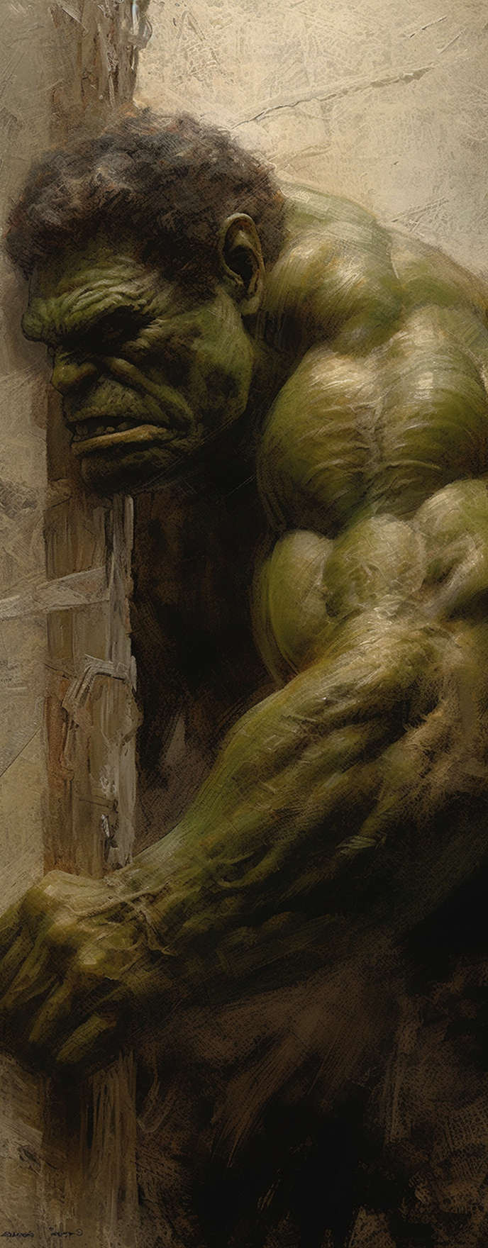 The Hulk Painting with Brush Detail