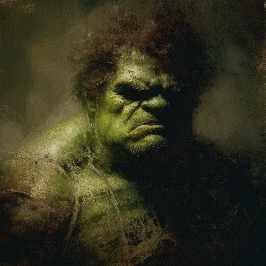 Hulk Painting in Rembrandt Style