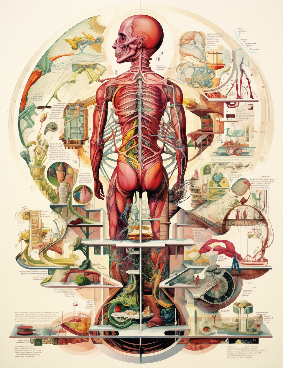 Anatomy of the Human Body Cutaway Diagram