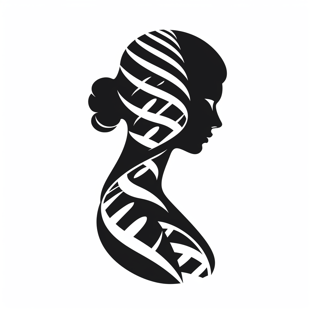 Black DNA Icon on White Background