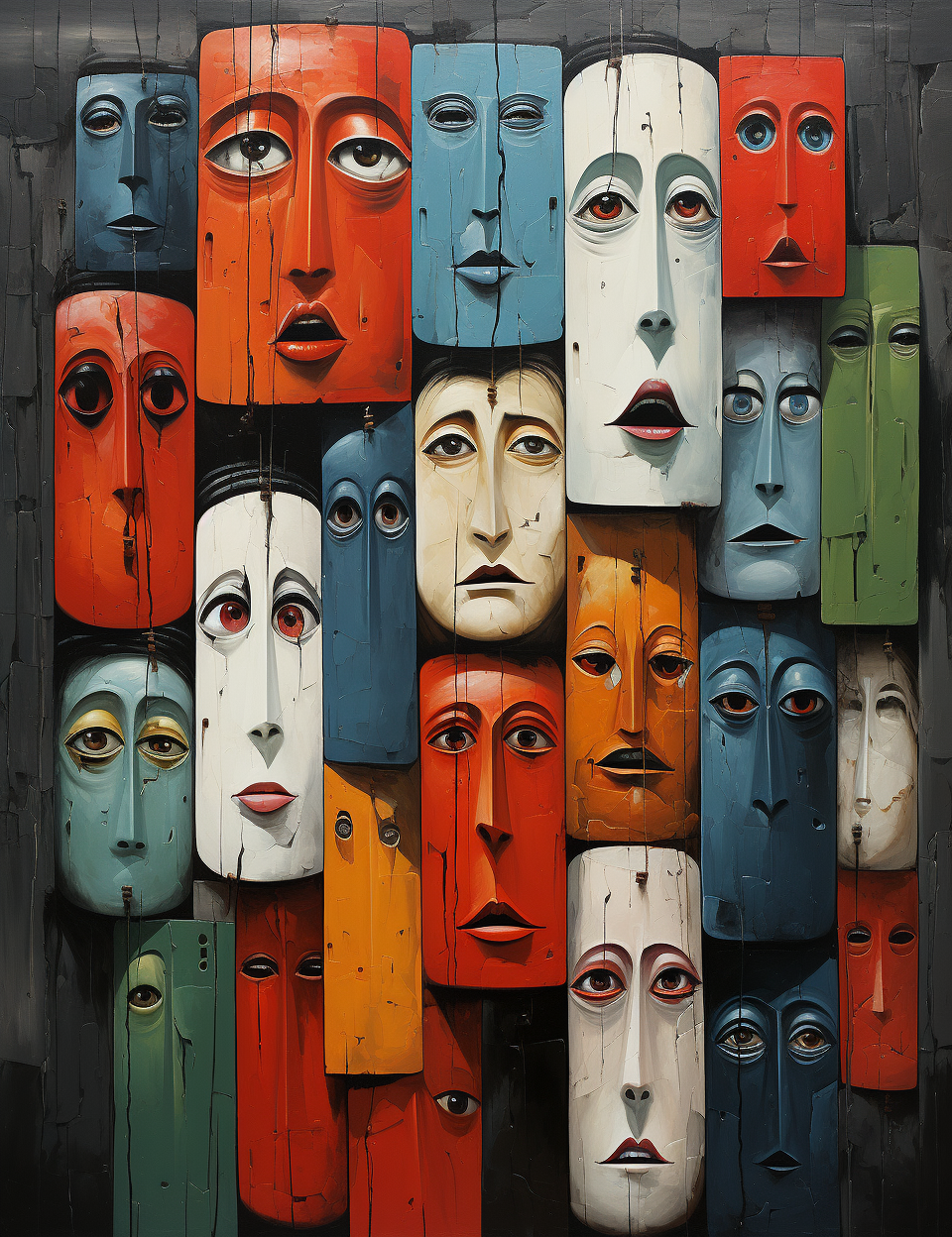 Various human emotions depicted in poster art