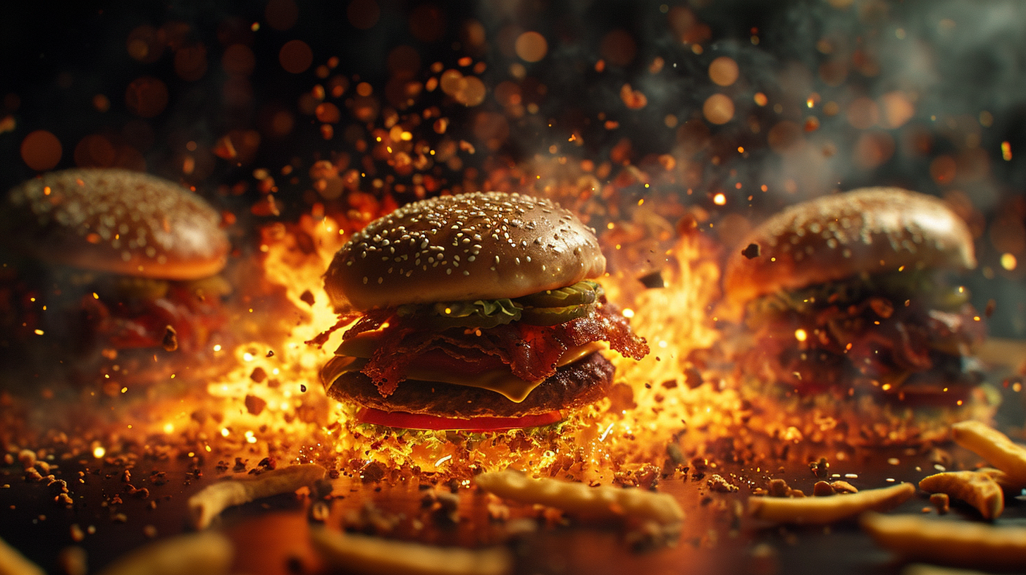 Human health destruction by burgers and fried foods