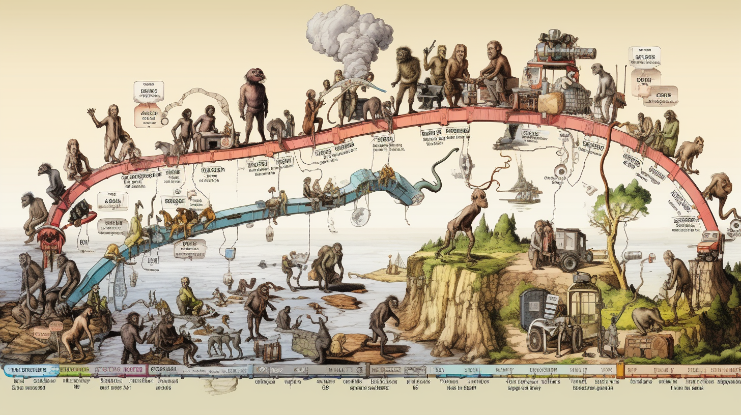 Comical human history timeline