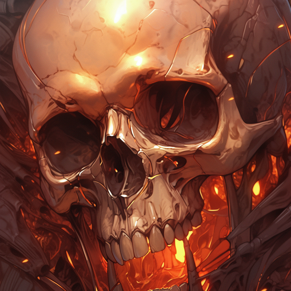 Anime Style Human Skull Closeup