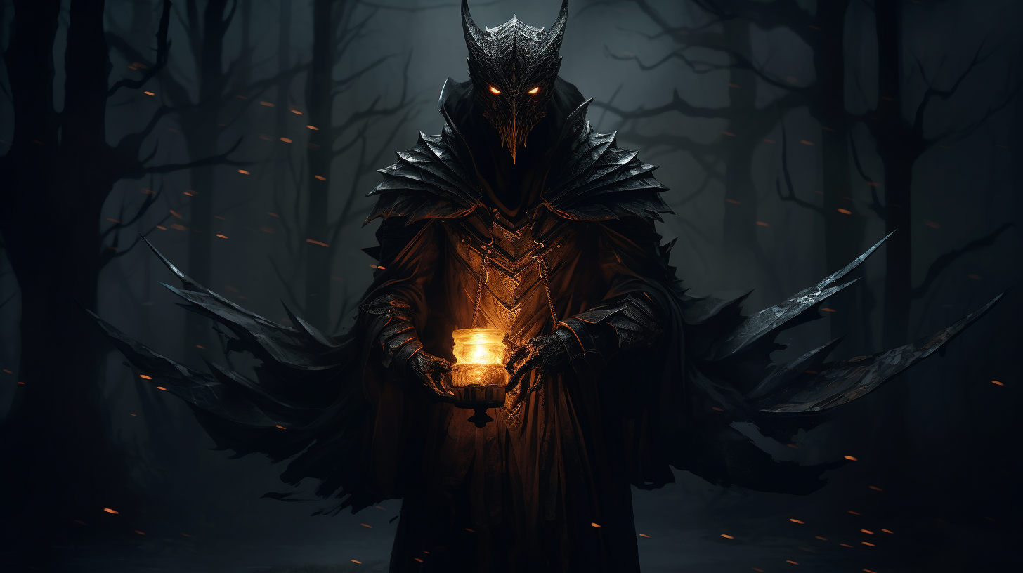 Humanoid Dragon with Cloak and Candle