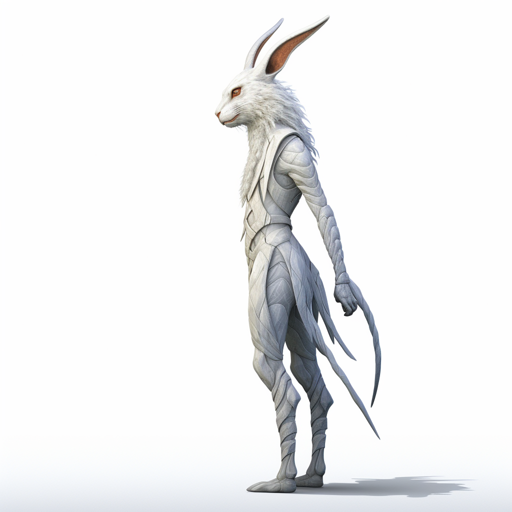 Humanoid Hare Monster Side Profile Pose