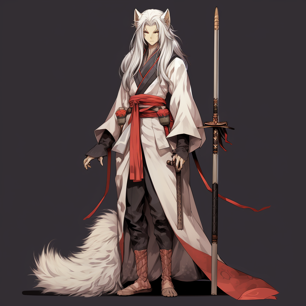 Kitsune warrior with cane