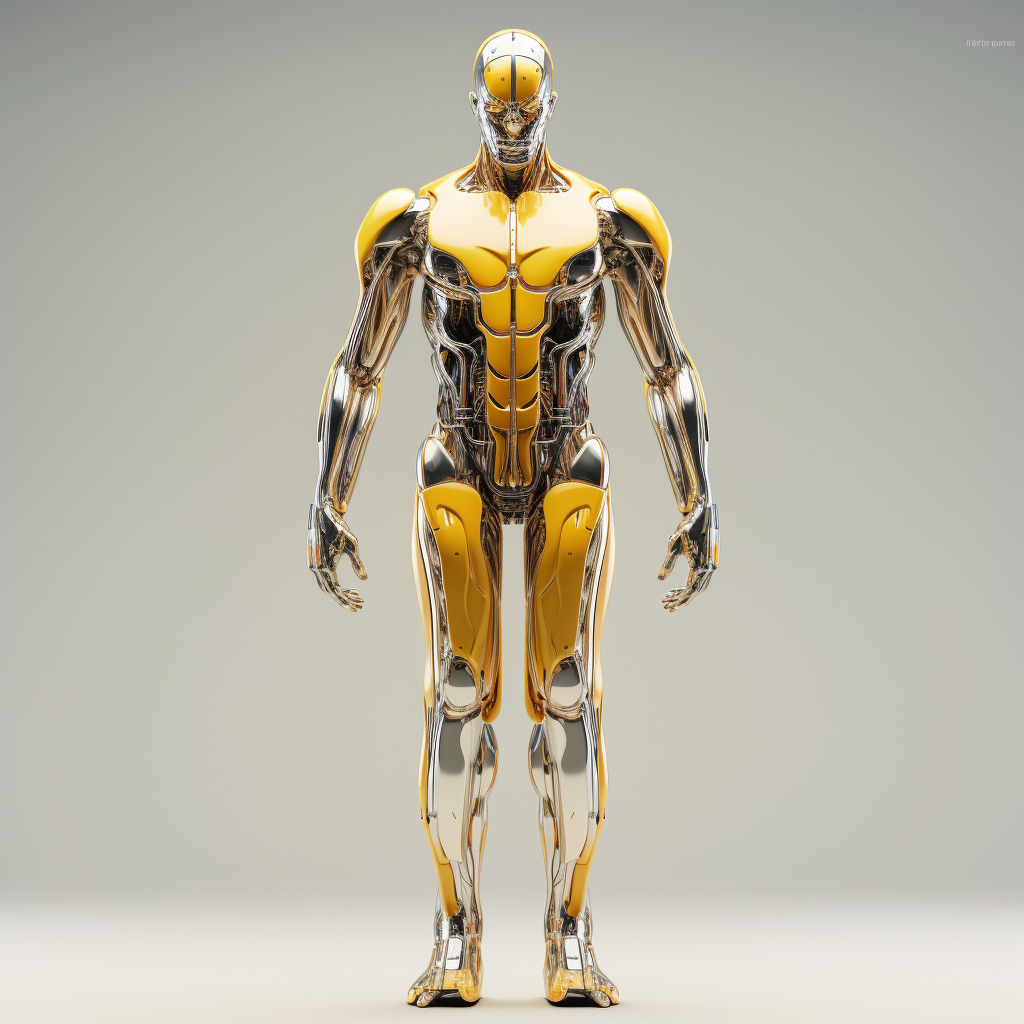 Transparent Organic Muscles Humanoid Robot Front