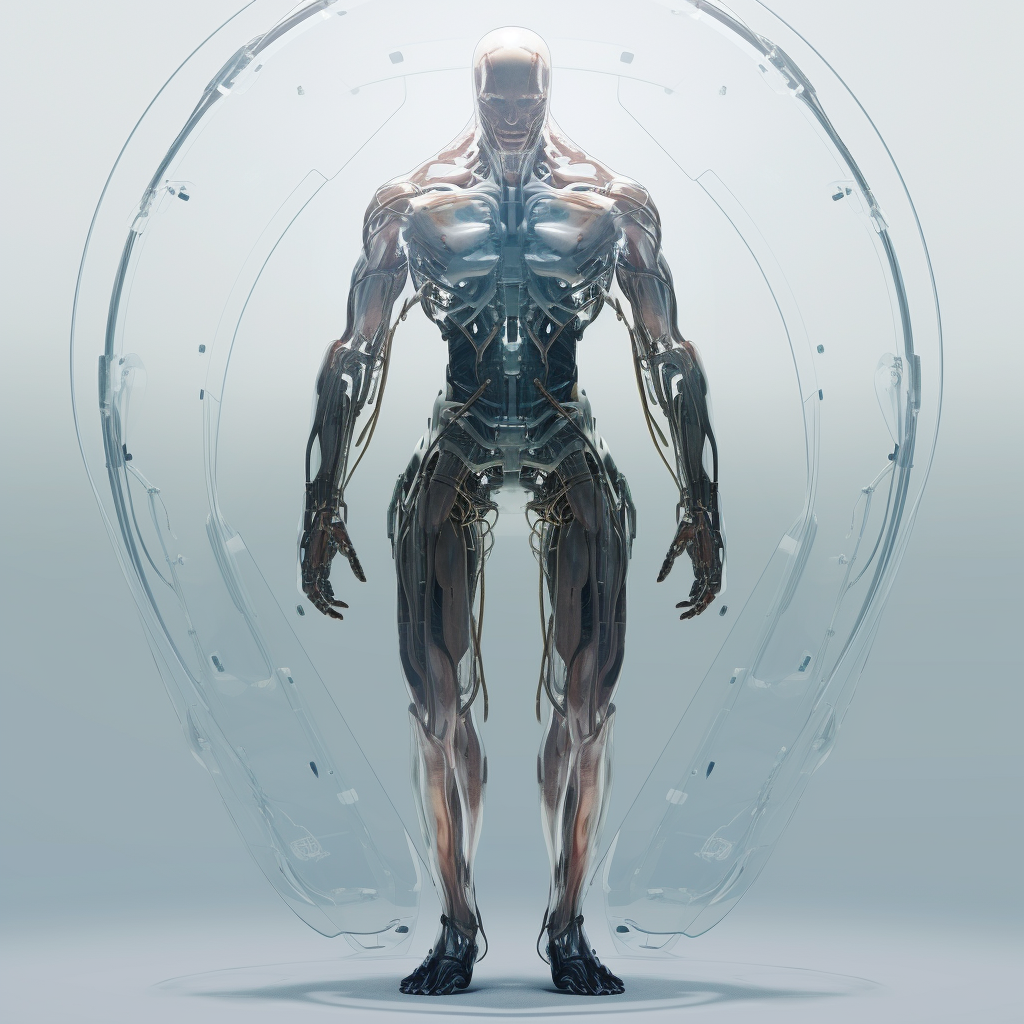 Transparent humanoid robot with skeletal jelly muscles