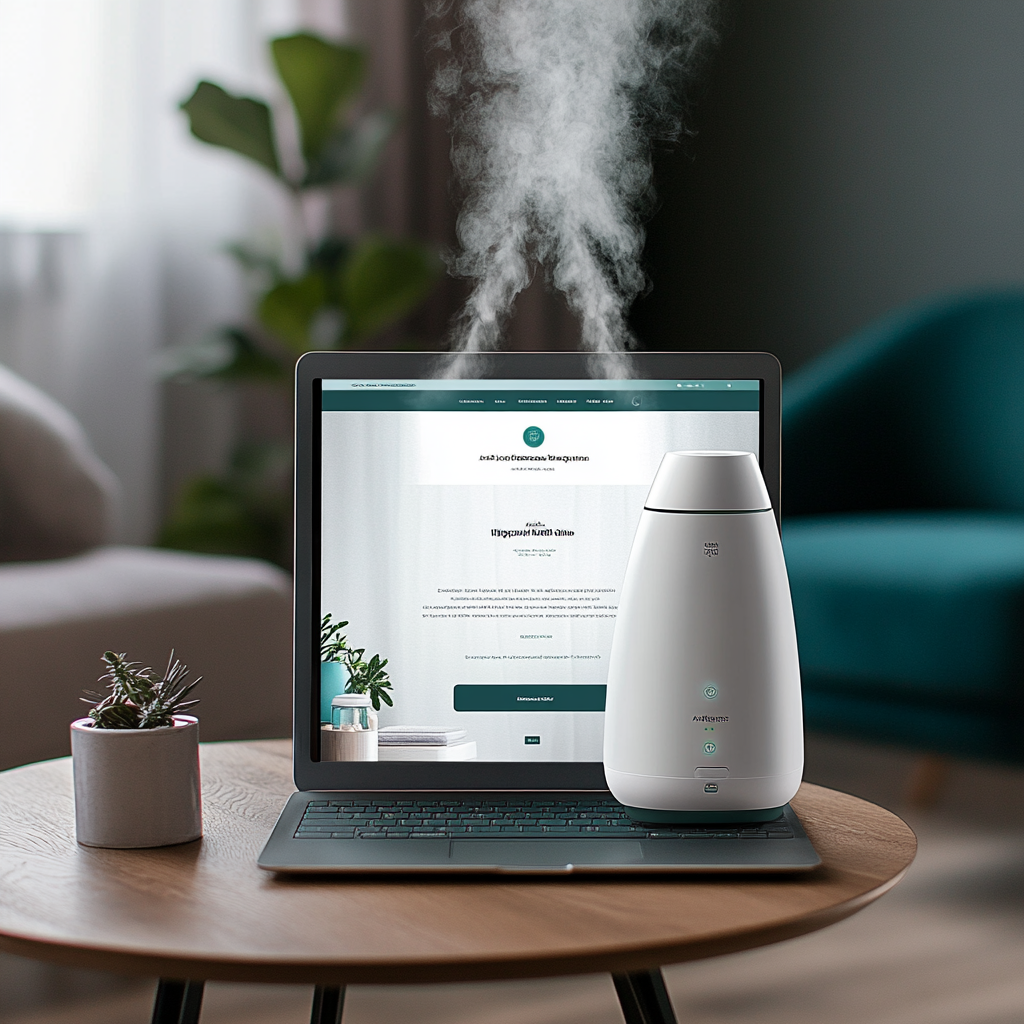 Dark Cyan Silver Humidifier Website Design