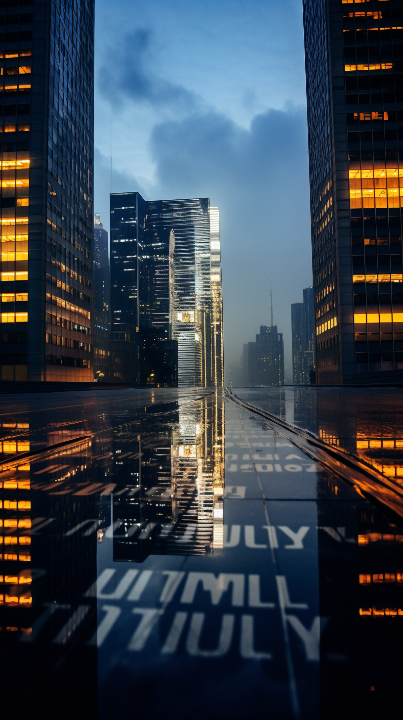 Humility  lights on modern skyscraper