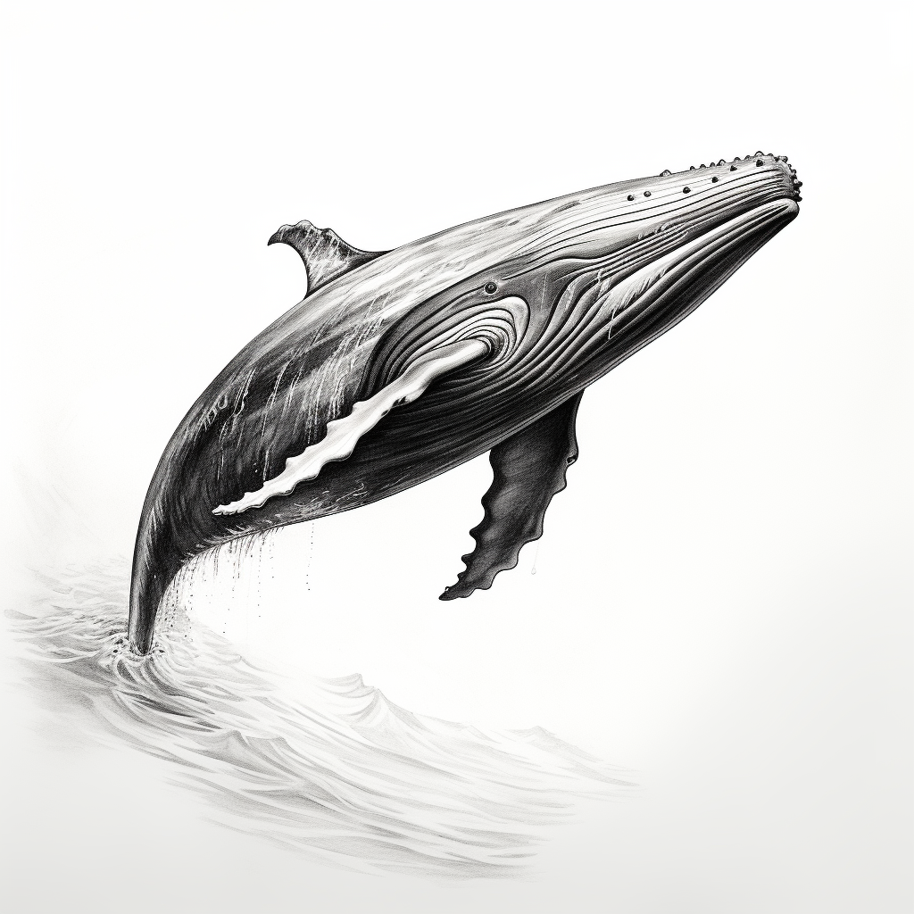 Close-up humpback whale portrait