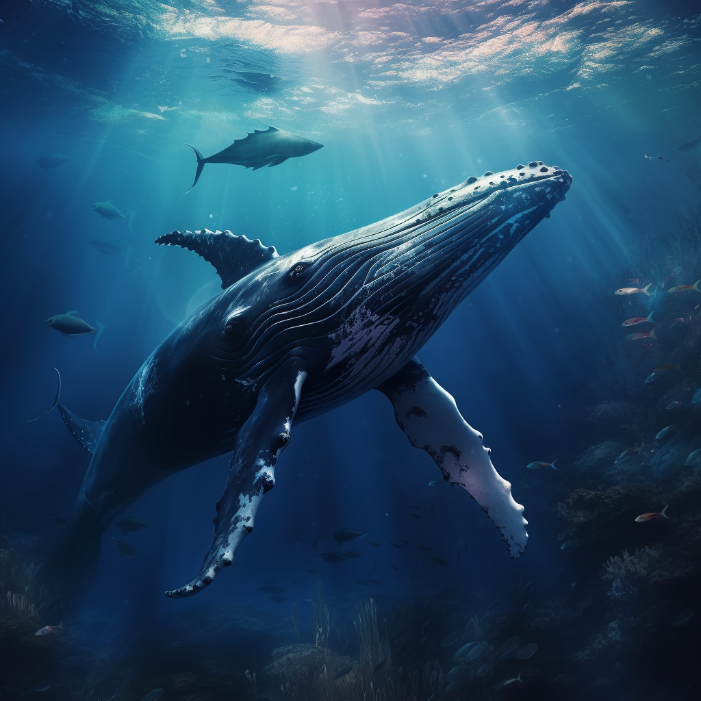 majestic humpback whale swimming underwater