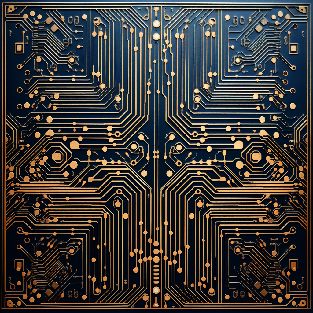 Cyberpunk Hungarian Pattern Microchip Circuits