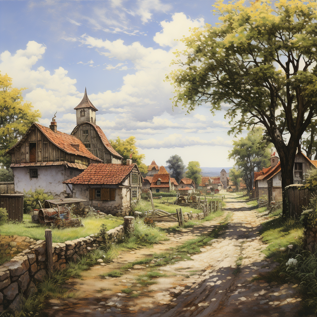 Picturesque Hungarian village scenery