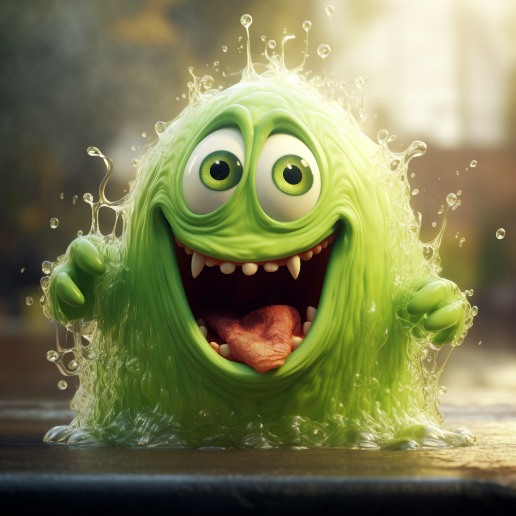 Adorable hungry green blob monster from Pixar