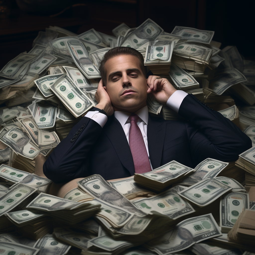 Hunter Biden resting on cash