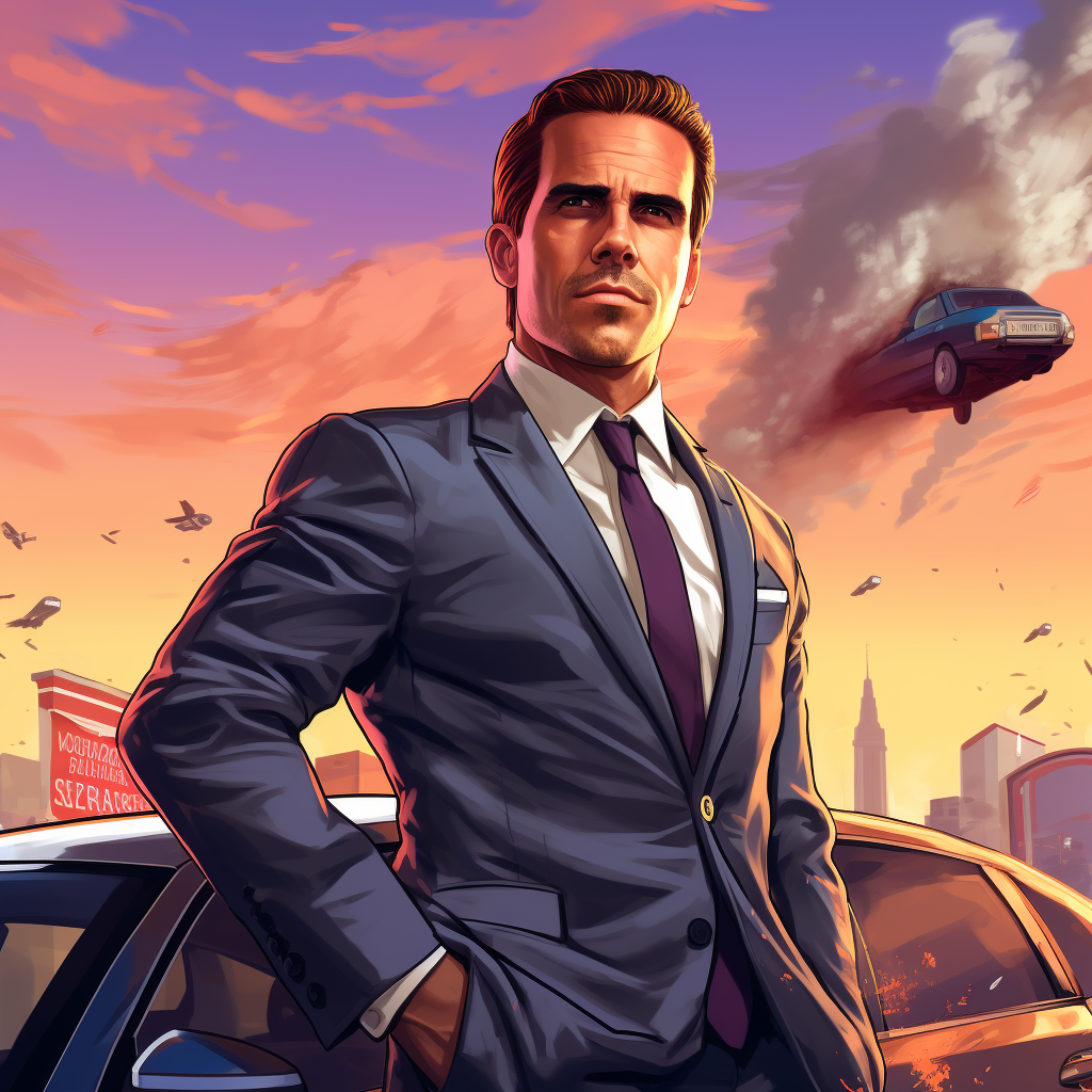 Illustration of Hunter Biden in GTA Style