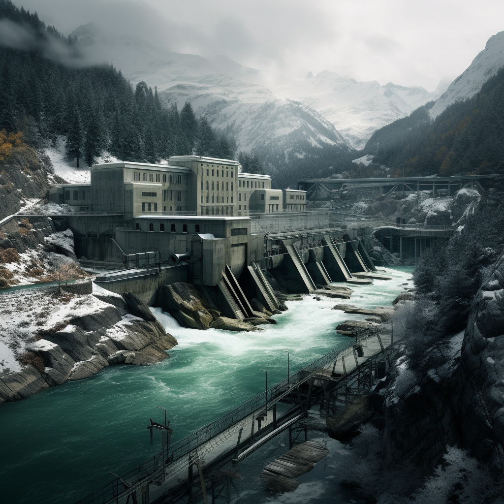 Hydroelectric Station in the Mountains