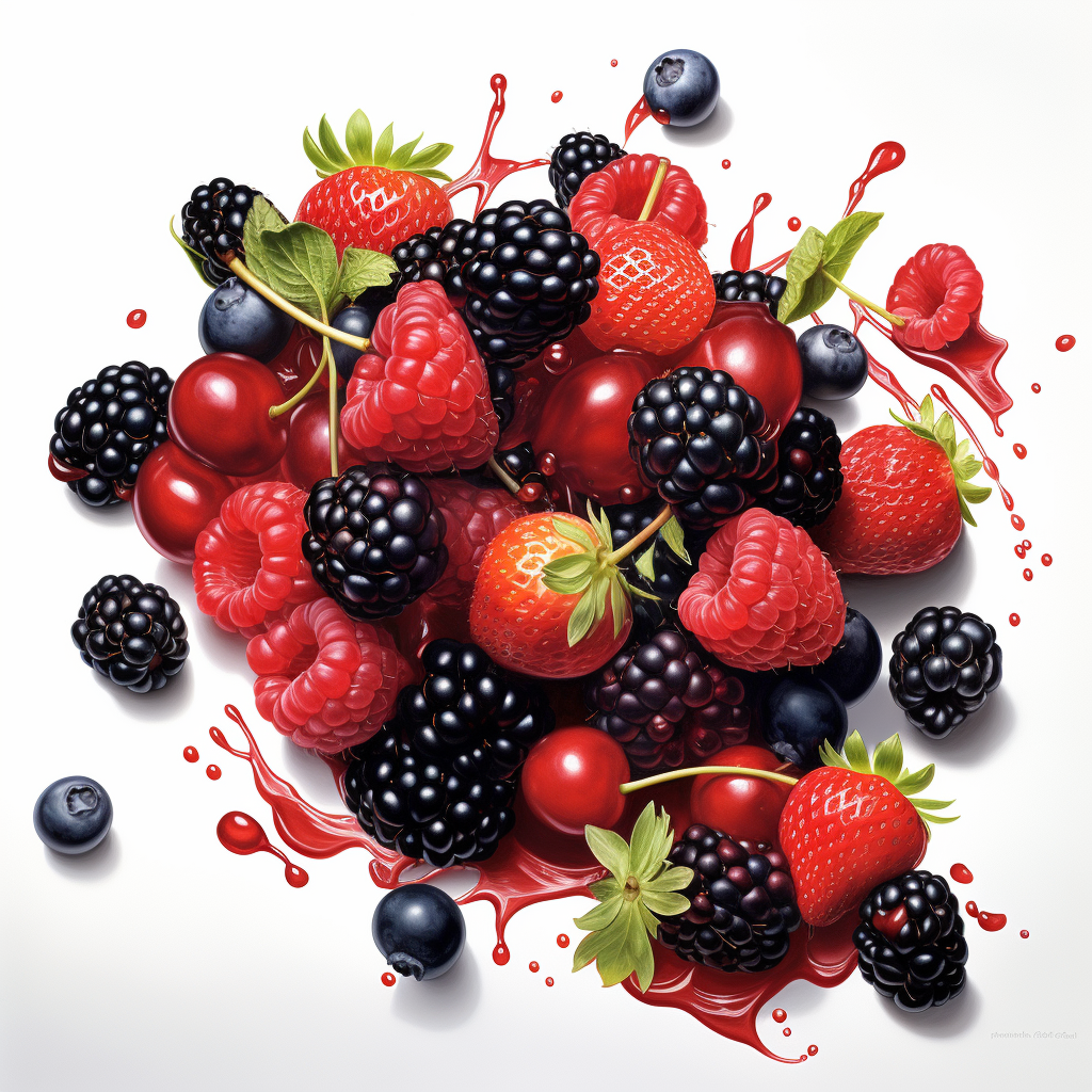 Fresh and Juicy Berries on White Background