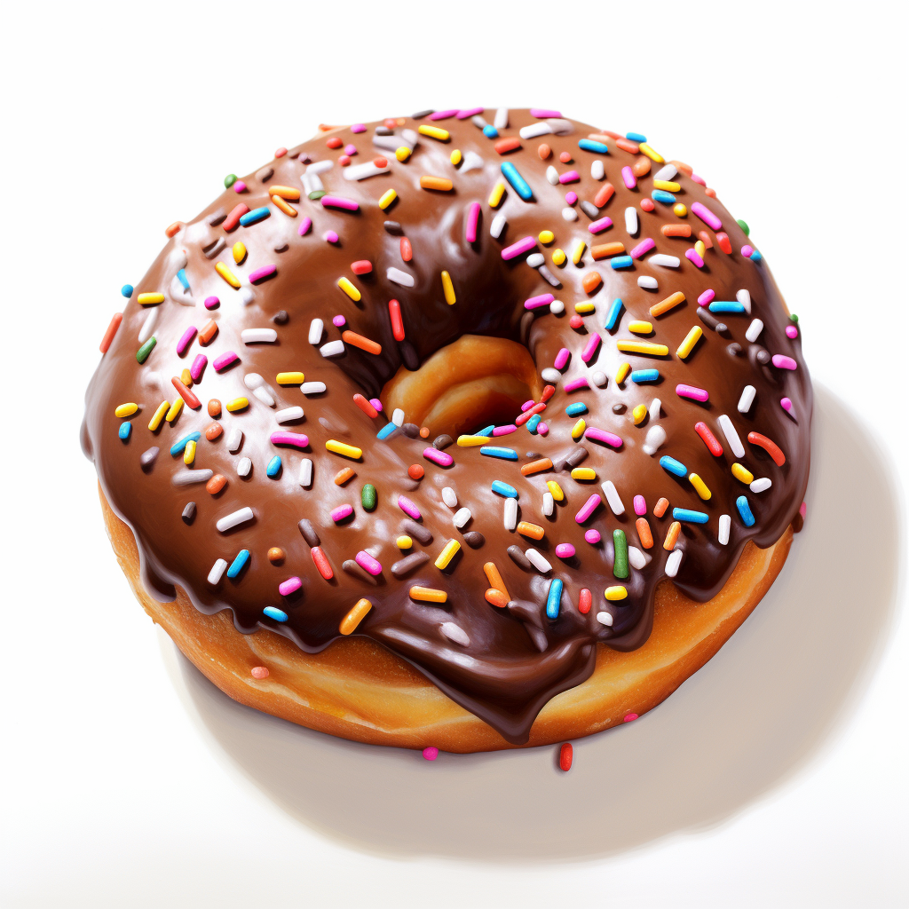 Hyper Realistic Donut on White Background