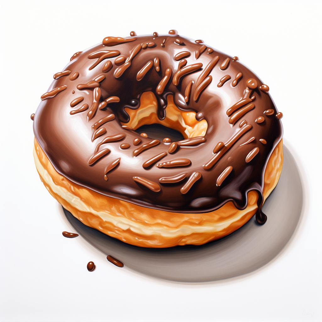 Delicious hyper realistic doughnut on white