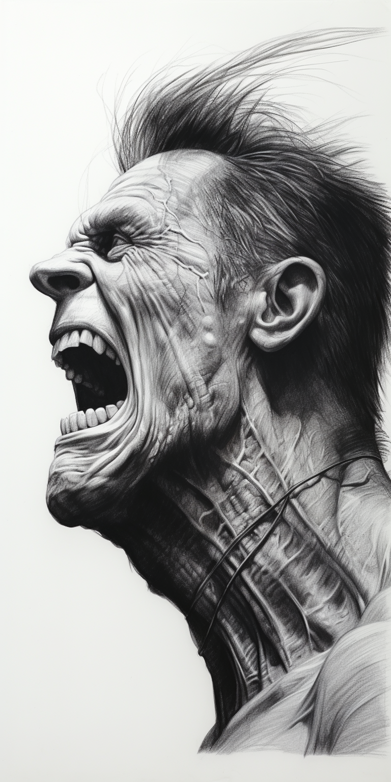 Frankenstein screaming in hyper-realistic art  ?‍♂️