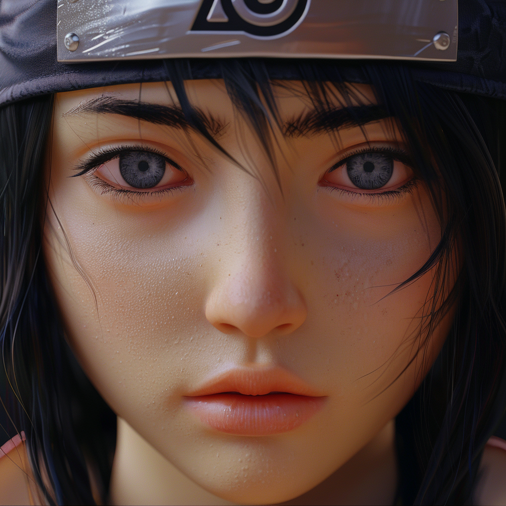 Hyper realistic Hinata portrait art